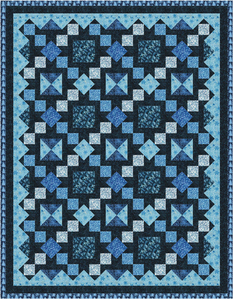 Cobalt Classic Quilt Pattern by Purrfect Spots