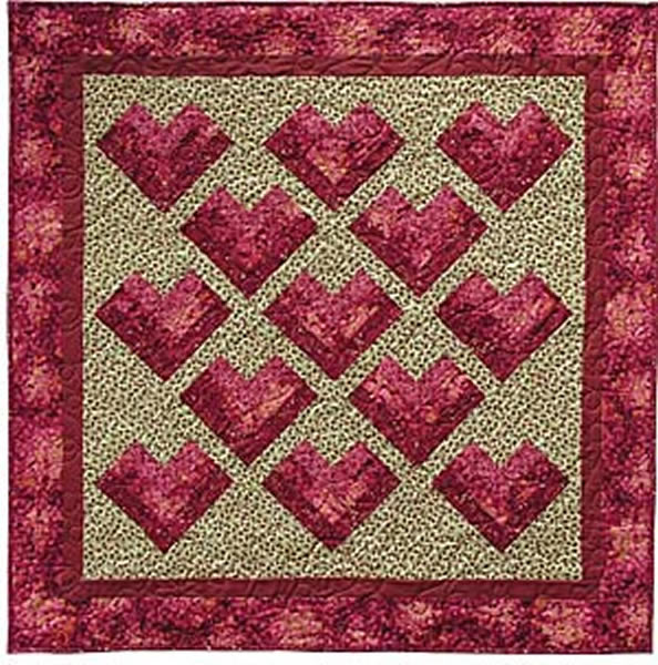 Hearts Quilt Pattern - Straight to the Point Series by Quilting Discoveries Susan Mayer