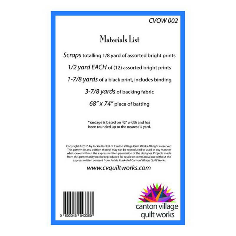 Requirements for Rainbow's End quilt