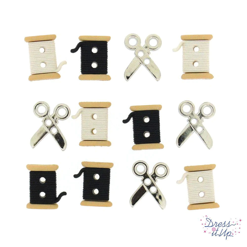 Sew Cute Spools and Scissors Buttons