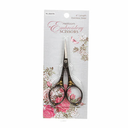 Gunmetal and Gold Round Handle Heirloom Embroidery Scissors 4