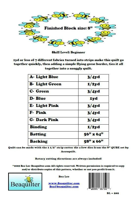 Back of the Smooches Downloadable Pattern by Beaquilter