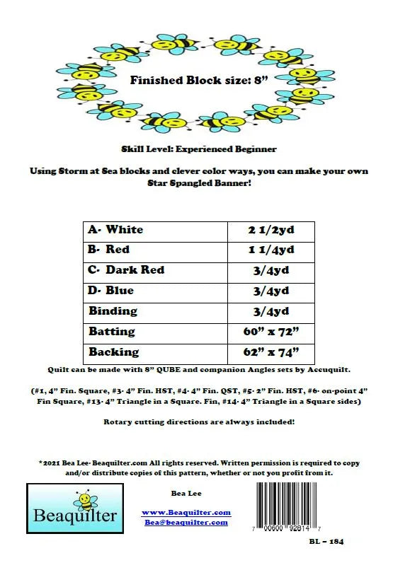 Back of the Star Spangled Banner Downloadable Pattern by Beaquilter