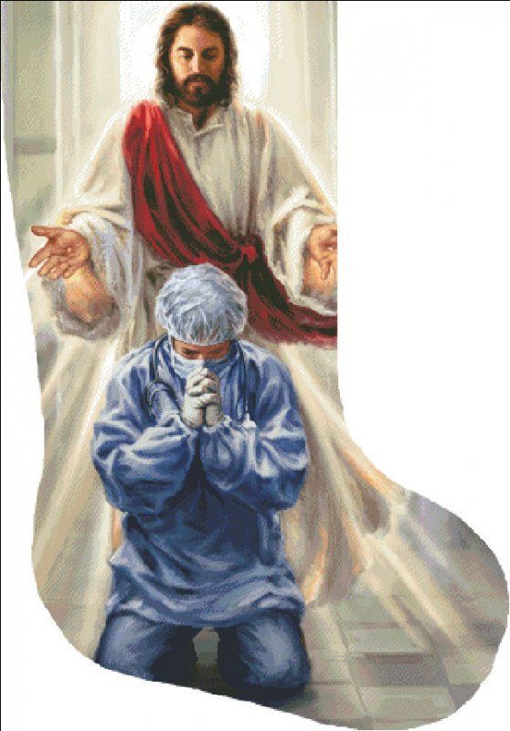 Stocking Bless Our Healthcare Heroes Cross Stitch By Dona Gelsinger