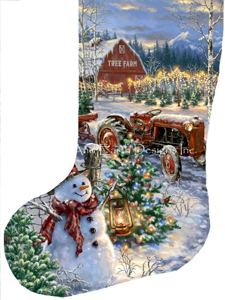 Stocking Christmas Tree Farm 2 Cross Stitch By Dona Gelsinger