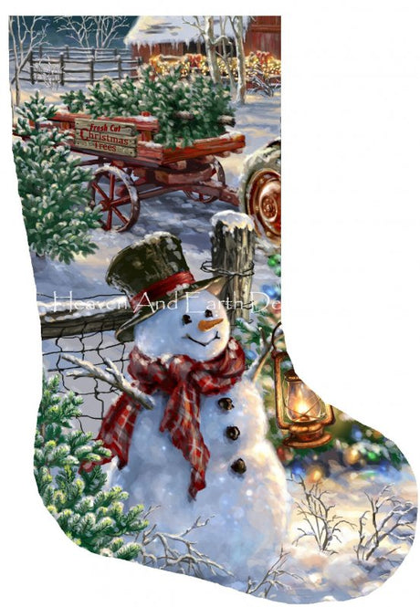 Stocking Christmas Tree Farm Cross Stitch By Dona Gelsinger