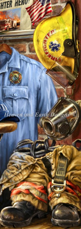 Storykeep Hometown Hero Firefighter Cross Stitch By Dona Gelsinger