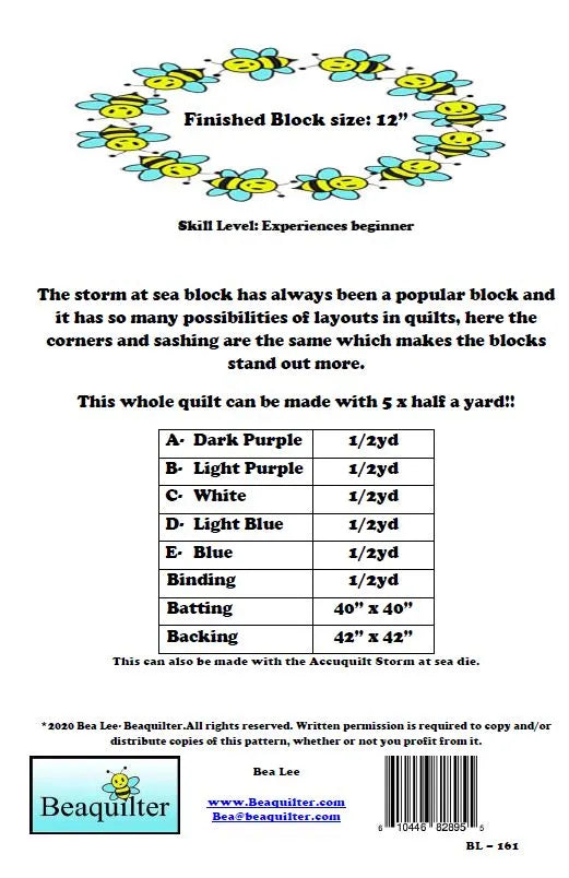 Back of the Wild Storm Downloadable Pattern by Beaquilter