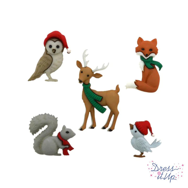 Woodland Holiday Buttons by Dress It Up