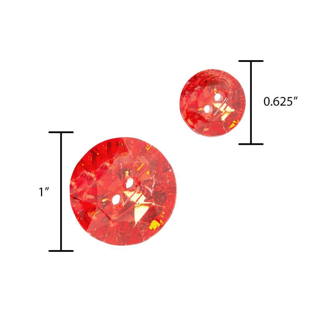 Size of Christmas gems buttons