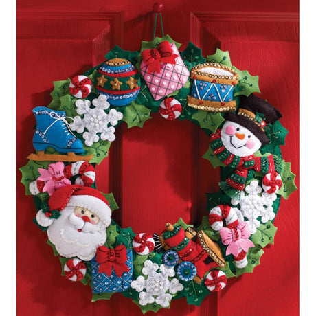 Bucilla Felt Wreath Applique Kit 16" Round: Christmas Toys