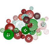 Buttons Galore Button Mason Jars - Retro Christmas