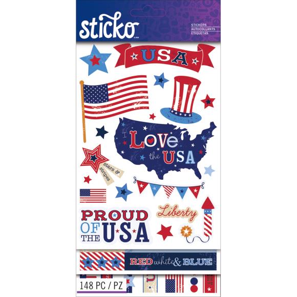 Sticko Themed Flip Pack Patriotic Stickers