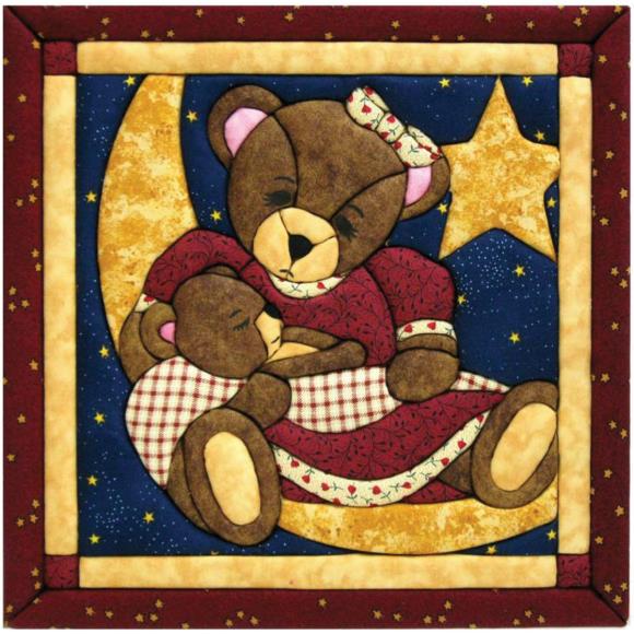 Momma & Baby Bear Quilt-Magic No Sew Wall Hanging Kit