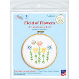 Jack Dempsey Field Of Flowers Stamped Hoop Kits 6"