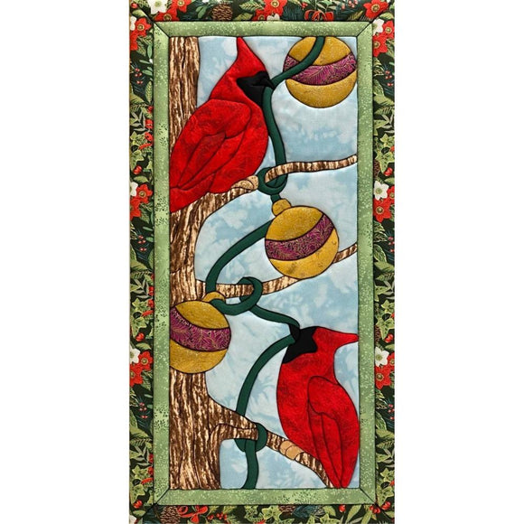 Christmas Cardinals Quilt-Magic No Sew Wall Hanging Kit