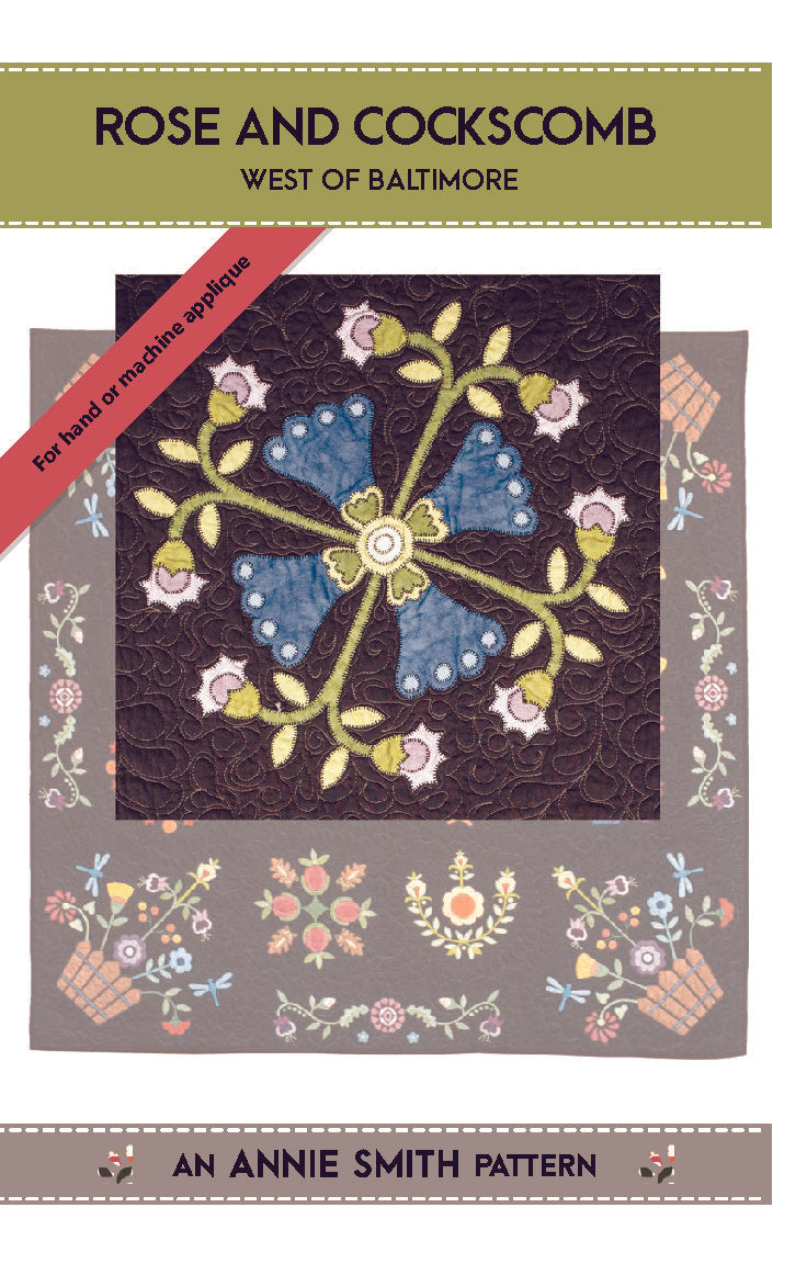 Rose and Cockscomb Quilt Pattern Block #4