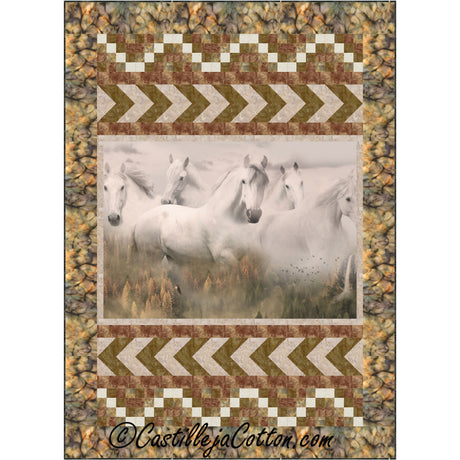 Wild Gray Horses Downloadable Pattern by Castilleja Cotton