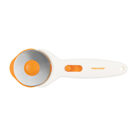 Back of the 60mm Stick Rotary Cutter White and Orange by Fiskars