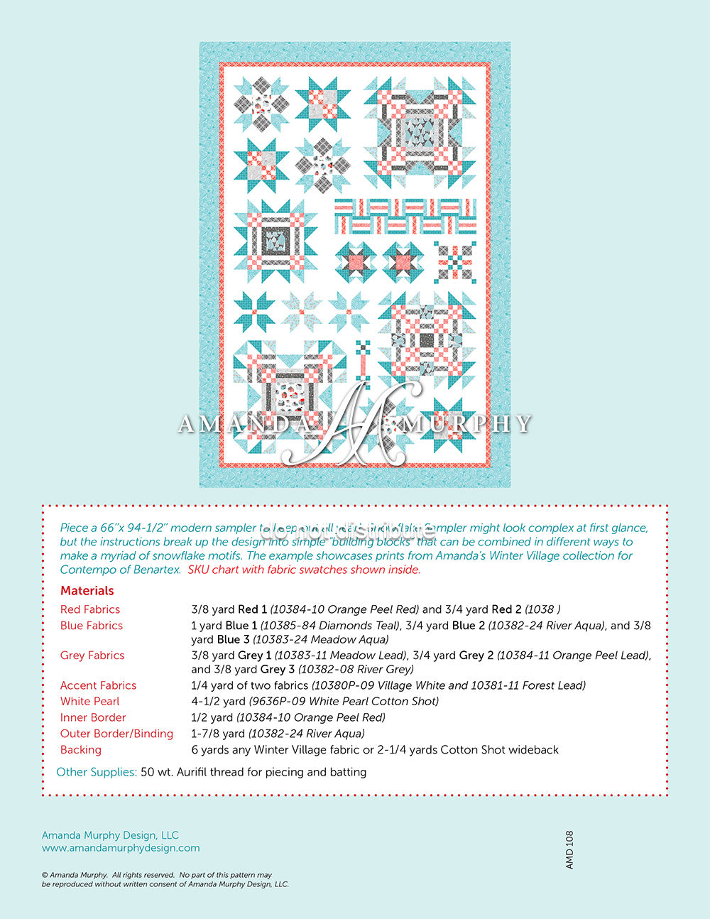 Snowflake Sampler Quilt Pattern