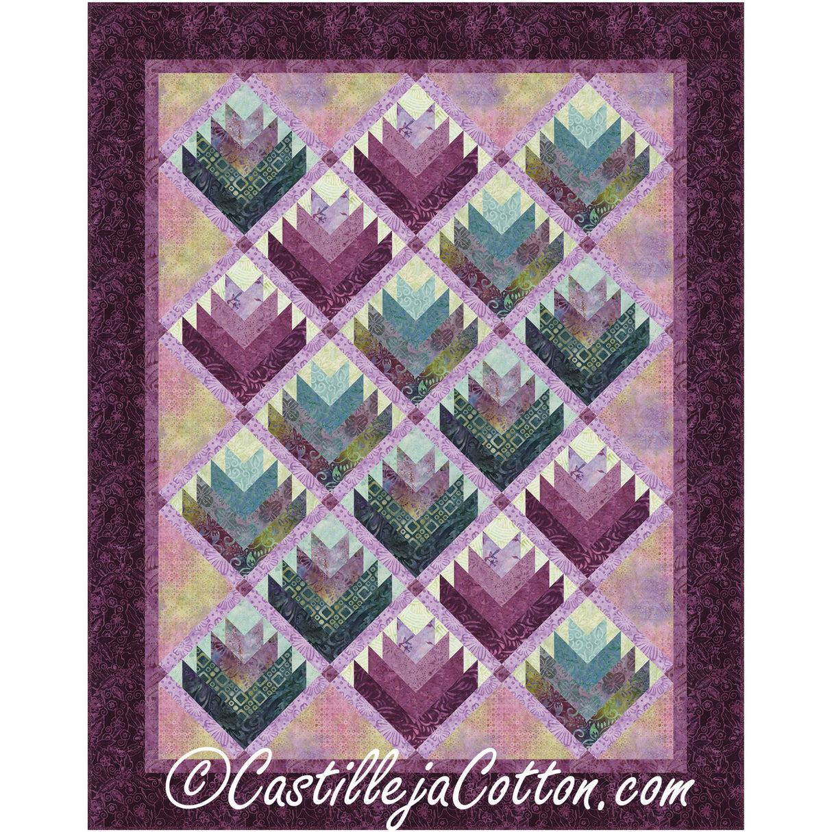 Log Cabin Flowers Downloadable Pattern by Castilleja Cotton by Castilleja Cotton