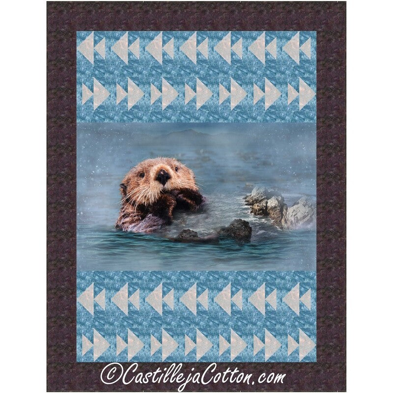 Otter And Fishes Downloadable Pattern by Castilleja Cotton