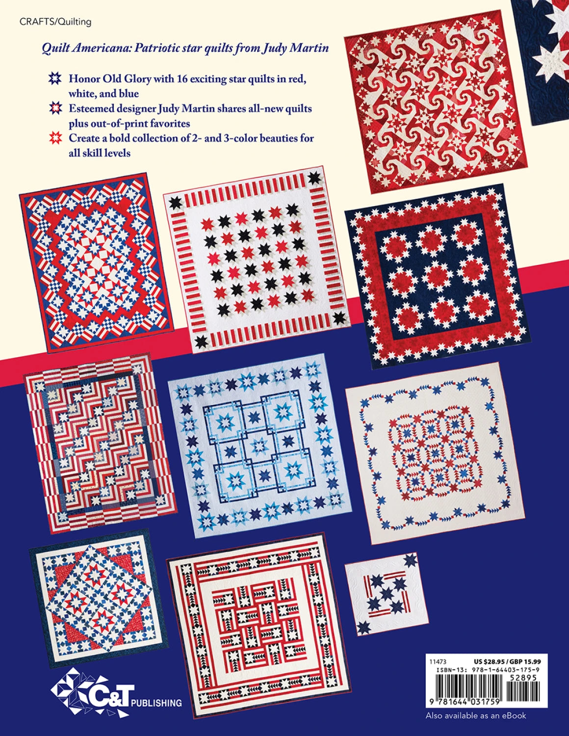 Back of the Red, White & Blue Star Quilts by CT Publishing