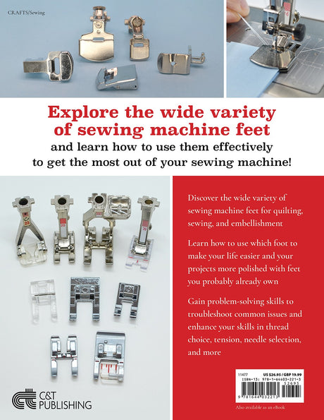 Back of Ultimate Guide to Sewing Machine Feet - C & T Publishing