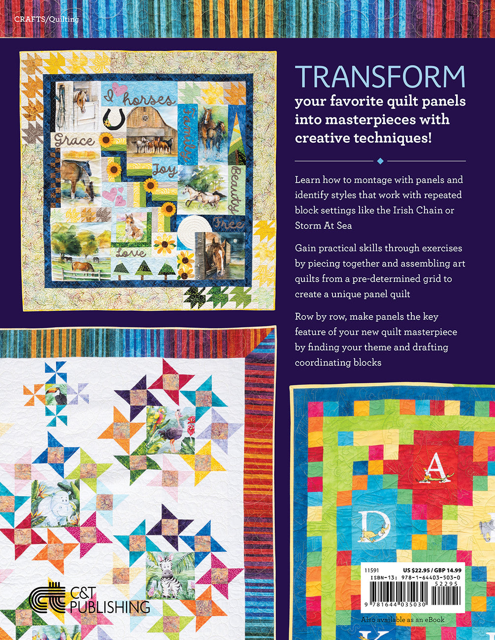 Back of the Playful Panel Quilts by CT Publishing