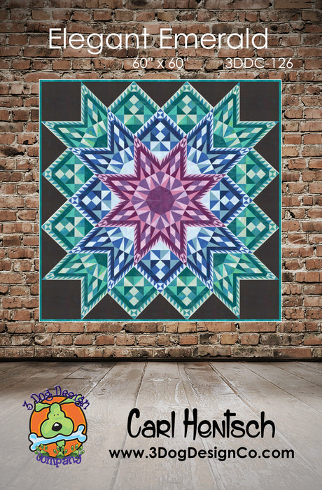 Elegant Emerald Downloadable Pattern by 3 Dog Design Co Quilt Patterns