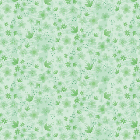 Green Tonal Floral Fabric by Benartex - Contempo - Kanvas