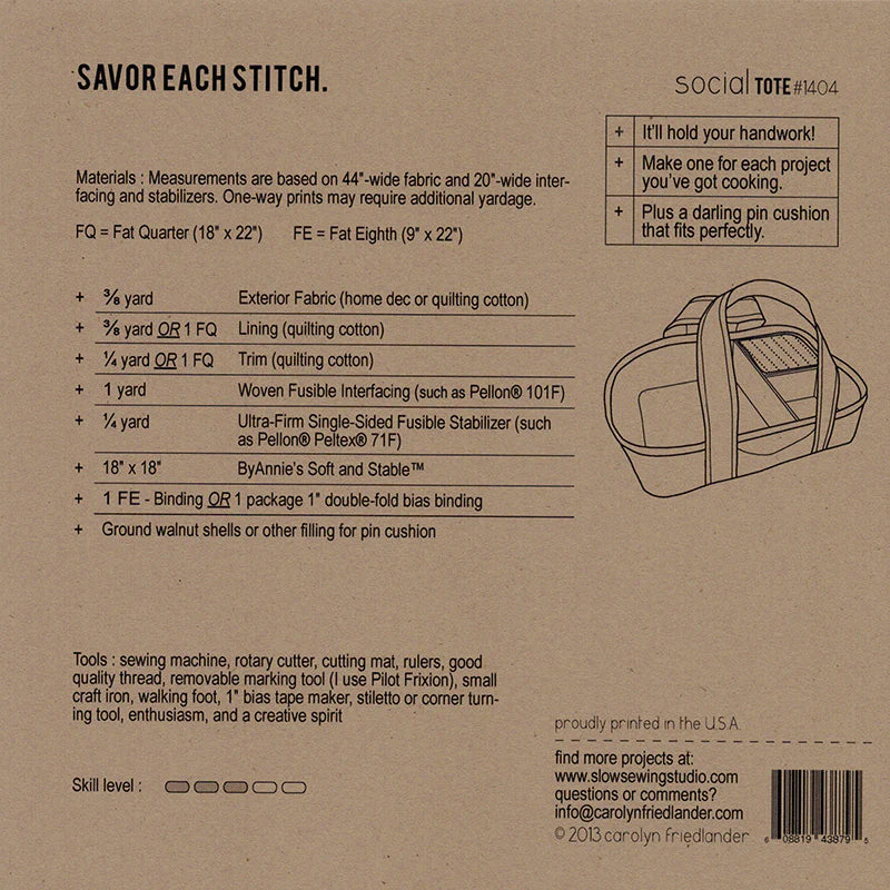 Back of the Social Tote Pattern by Carolyn Friedlander
