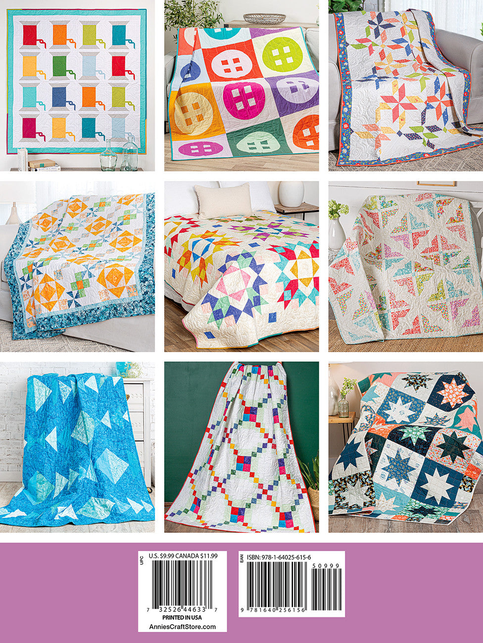 Back of the Fun Fat Quarter Quilts for Spring by Annie's