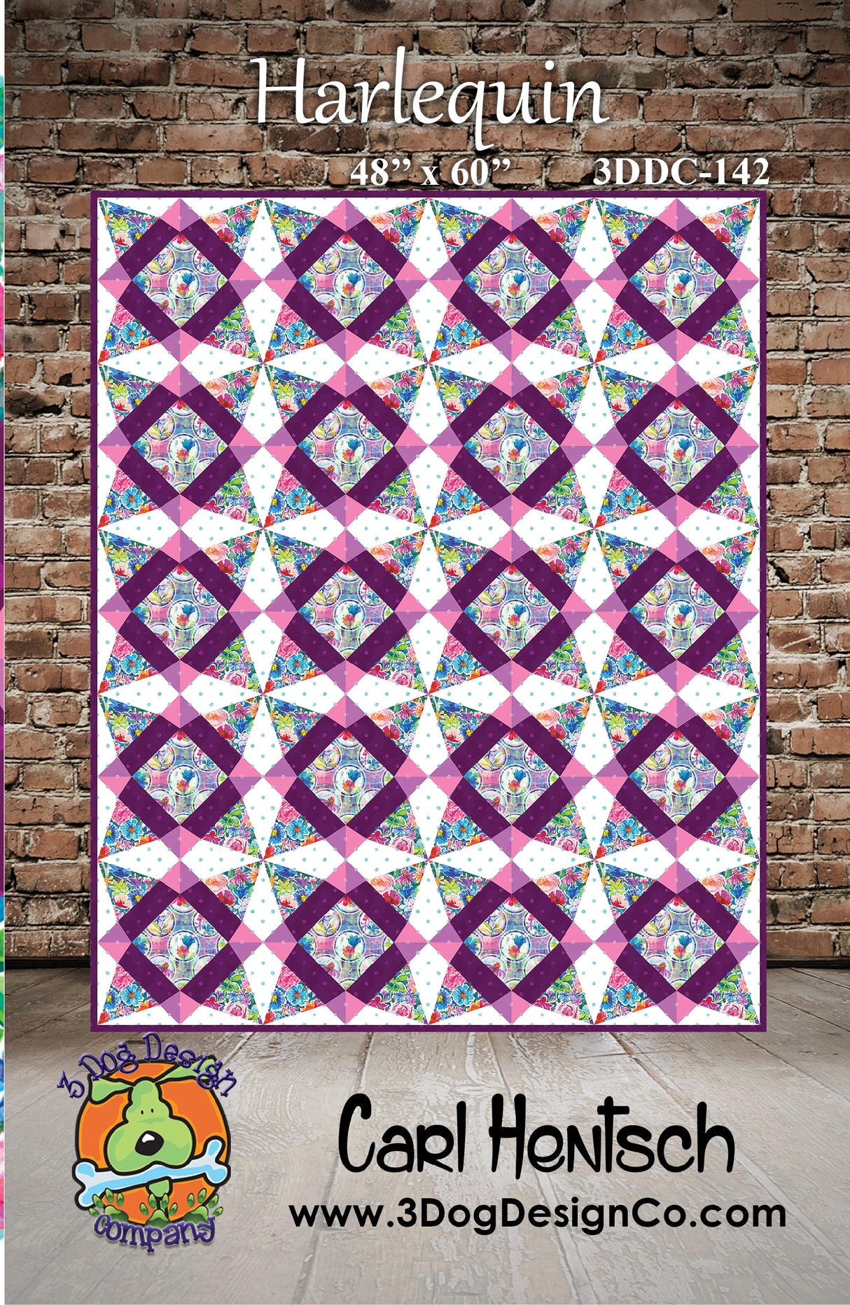 Harlequin Downloadable Pattern by 3 Dog Design Co Quilt Patterns