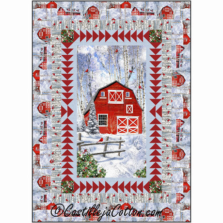 Cardinals and Barn Downloadable Pattern By Castilleja Cotton