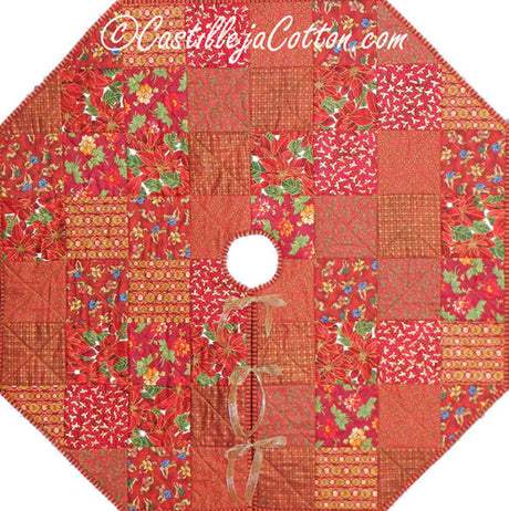 Christmas Traditions Tree Skirt Downloadable Pattern by Castilleja Cotton