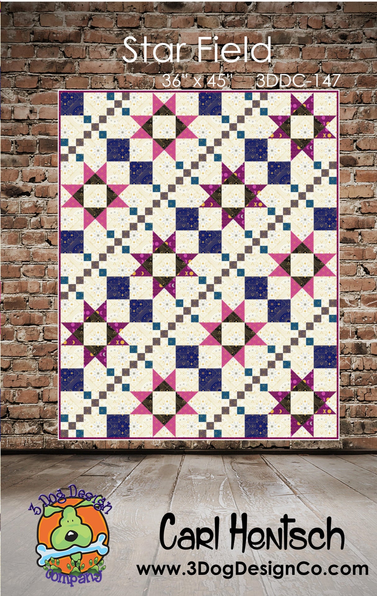 Star Field Downloadable Pattern by 3 Dog Design Co Quilt Patterns