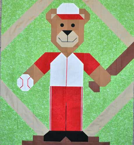 Baseball Bear Quilt Pattern by Counted Quilts