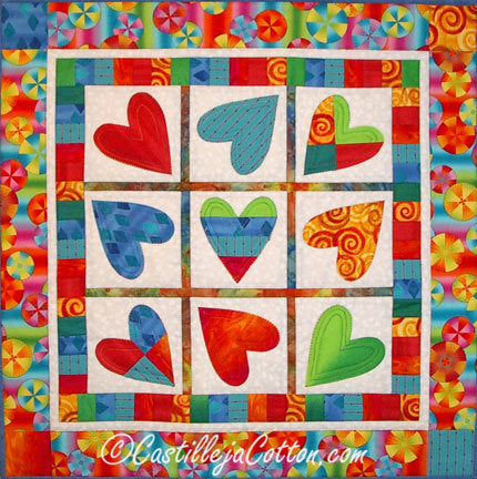 Spinning Hearts Downloadable Pattern By Castilleja Cotton