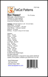 Back of the Bee Happy! Downloadable Pattern by FatCat Patterns