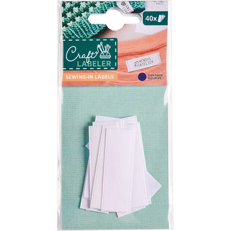 Craft Labeler Sew-in Labels Satin White 40pk by Colop USA