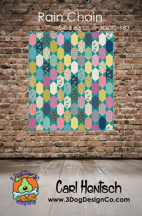 Rain Chain Downloadable Pattern by 3 Dog Design Co Quilt Patterns