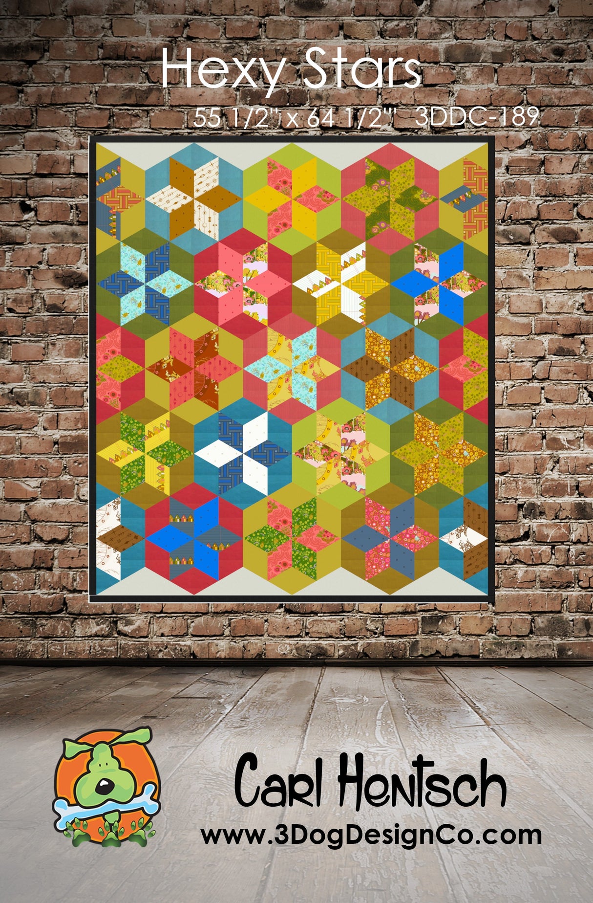 Hexy Stars Downloadable Pattern by 3 Dog Design Co Quilt Patterns