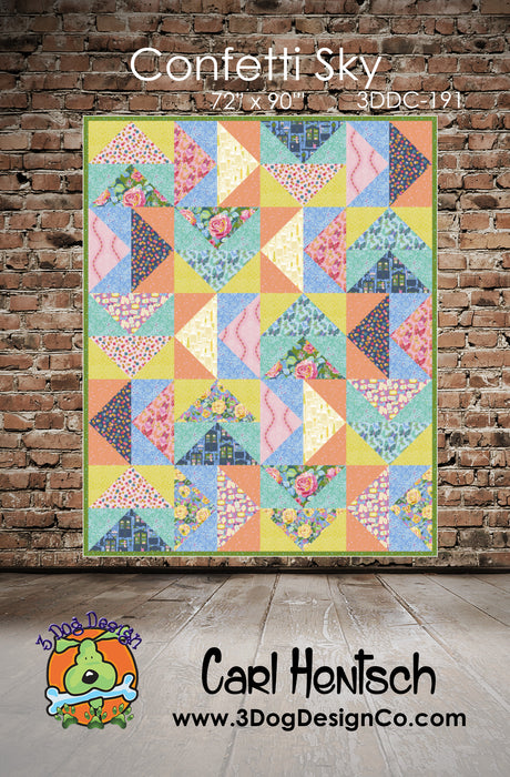 Confetti Sky Downloadable Pattern by 3 Dog Design Co Quilt Patterns