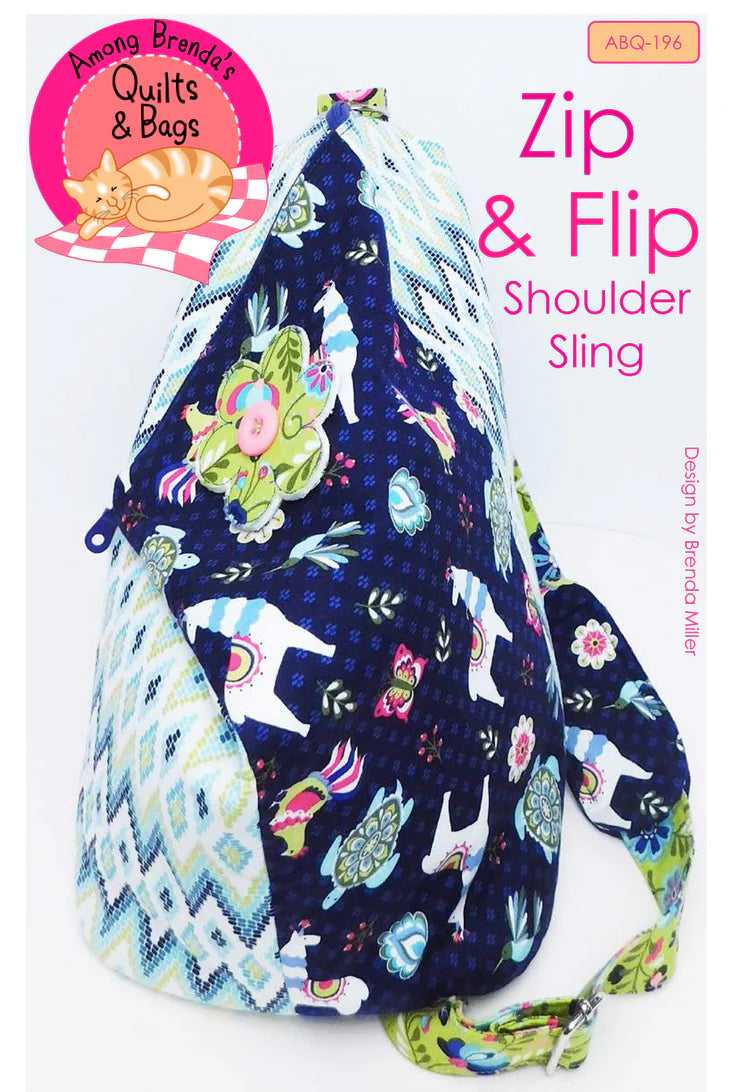 Zip & Flip Shoulder Sling Pattern by Among Brendas Quilts and Bags