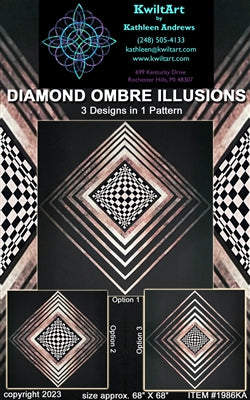 Diamond Ombre Illusions Quilt Pattern by Kwilt Art