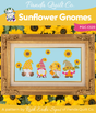 Sunflower Gnomes Downloadable Cross Stitch Pattern by Panda Quilt Co