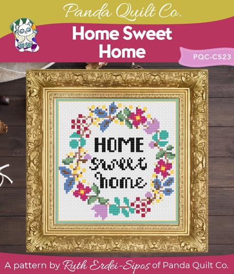 Home Sweet Home Downloadable Cross Stitch Pattern by Panda Quilt Co