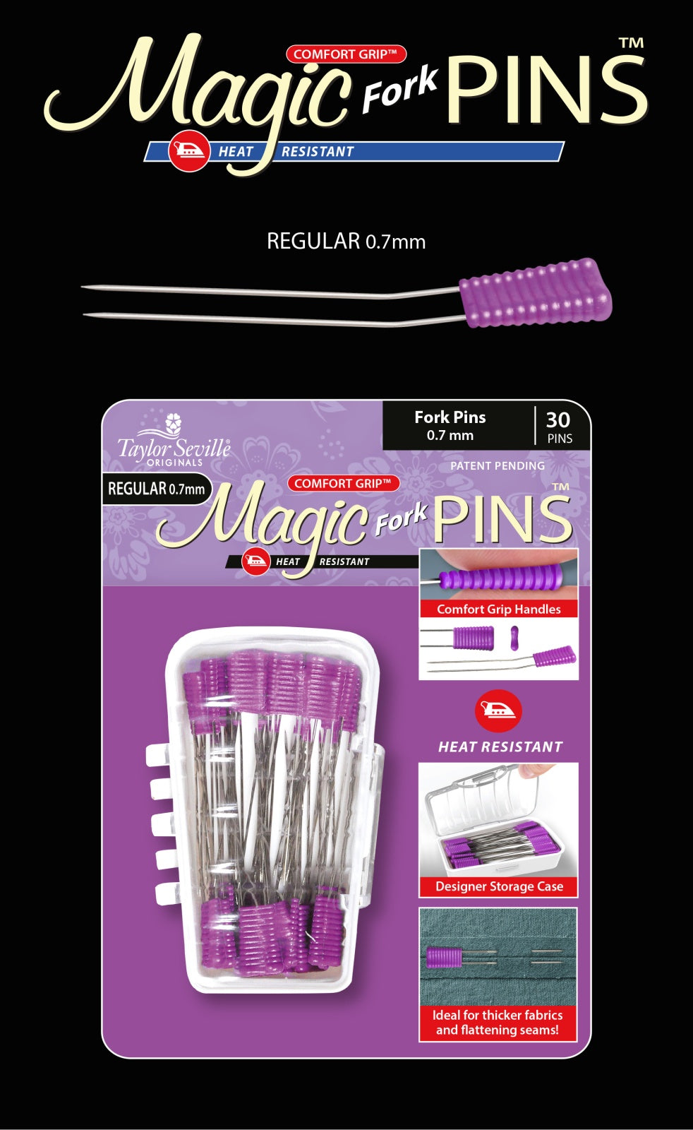 Magic Pins Fork Regular 30pc Quilt Pattern by Taylor Seville Original