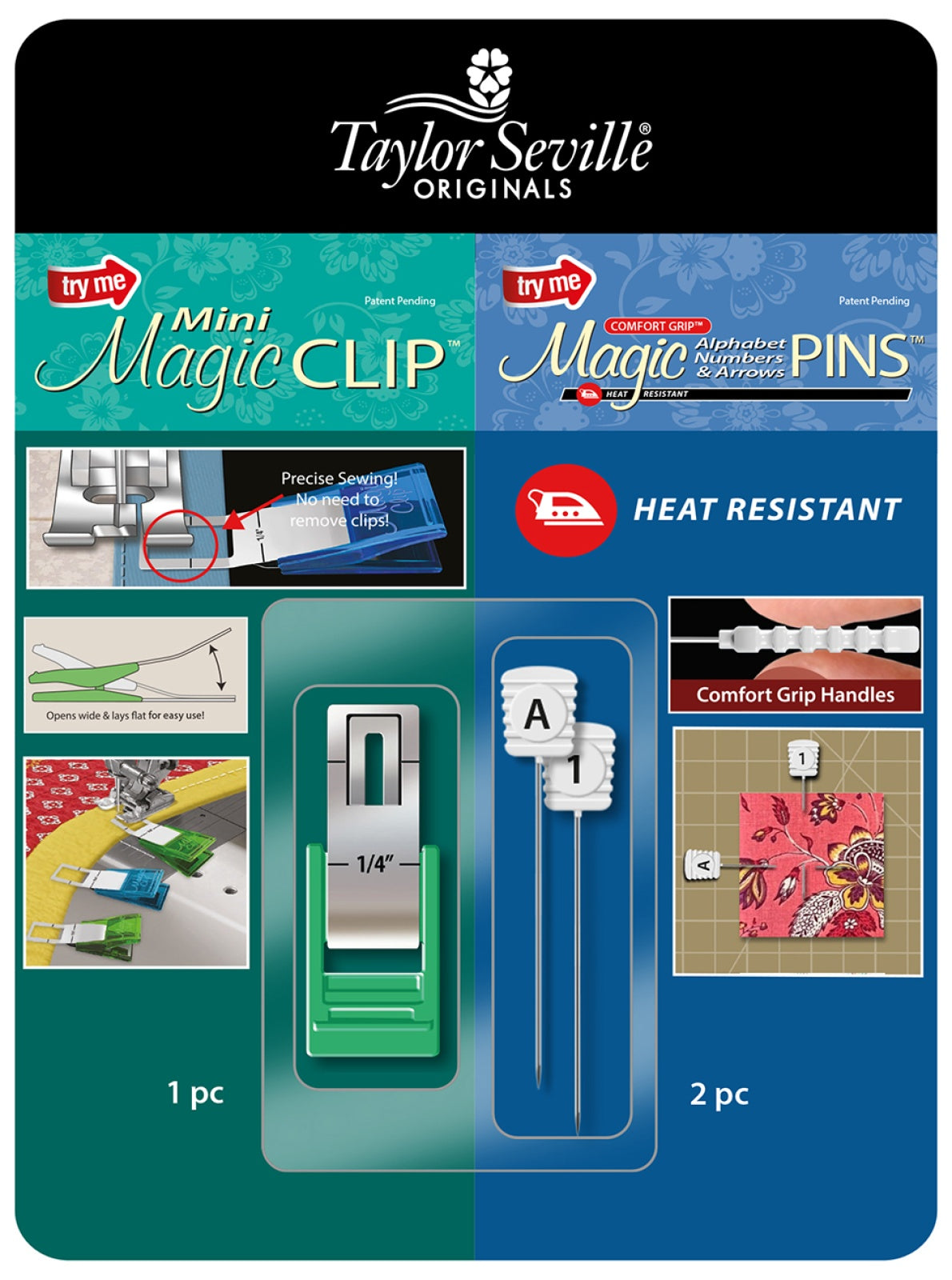 Mini Clip and Alpha Pin Sample Card Quilt Pattern by Taylor Seville Original